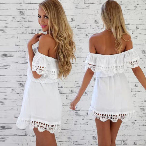 off the shoulder summer dress white