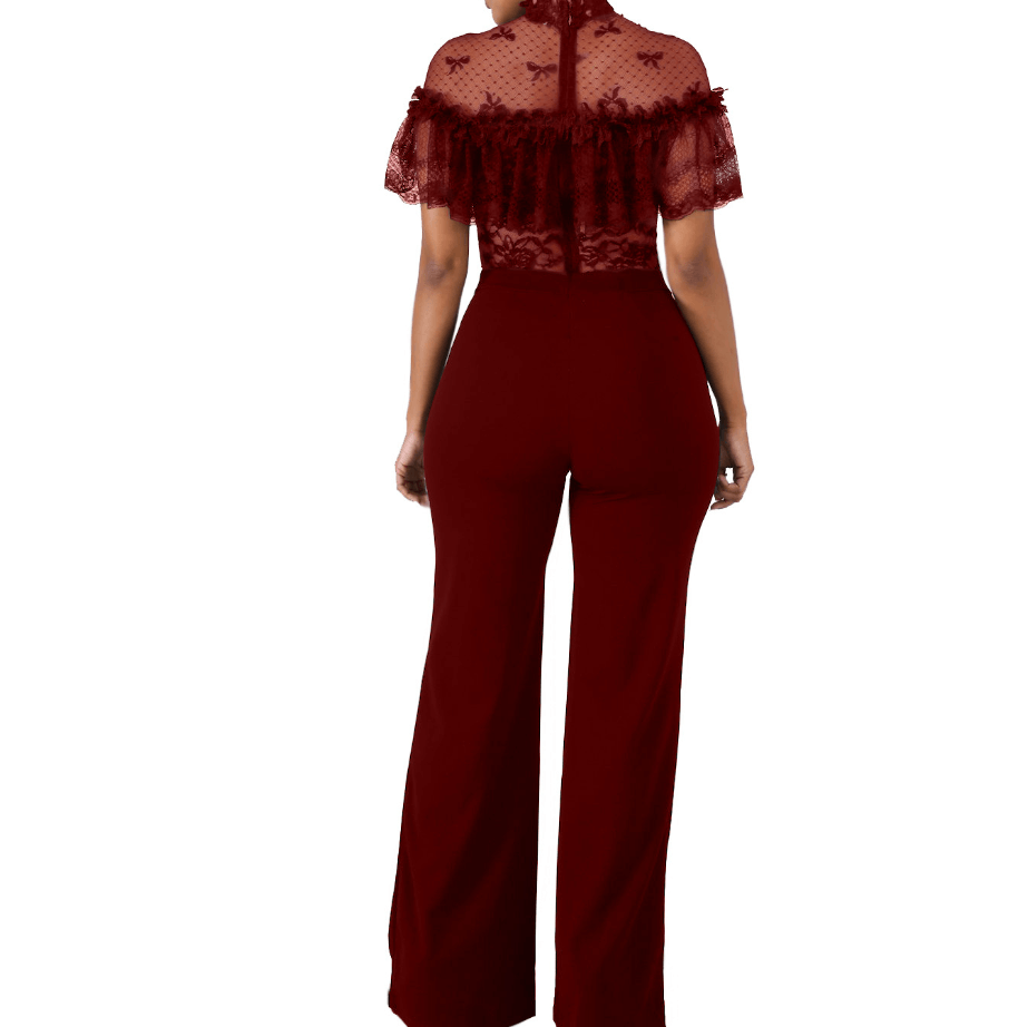 Wide Leg Jumpsuit | Lace Jumpsuit | Ruffle Jumpsuit