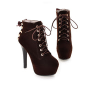 Sexy Winter Stiletto Heel Lace Up Boots – Meet Yours Fashion