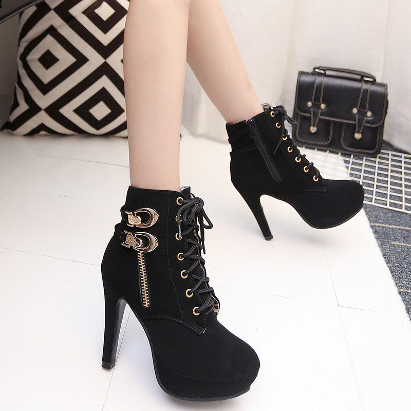 High Platform Lace Up Buckle Sexy Martin Boots Shoes – Meet Yours Fashion