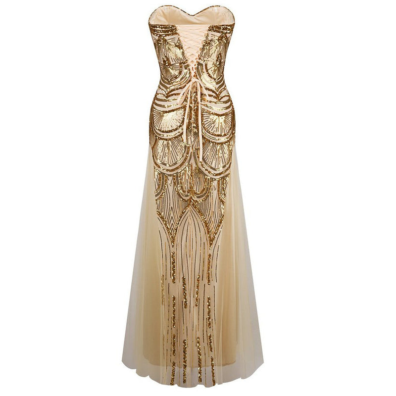 Sexy Golden sequins dress evening dress – Meet Yours Fashion