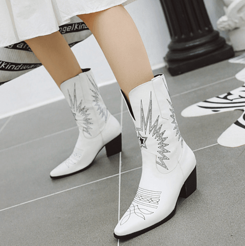 square toe low heel boots