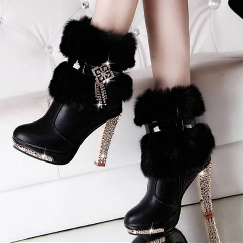 rhinestone winter boots