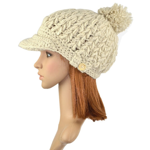 women's peaked winter hat