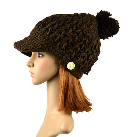 women's peaked winter hat