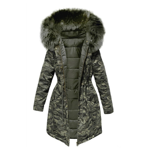 big faux fur collar coat