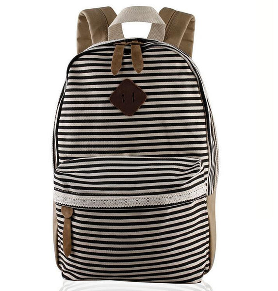 Classical Stripe Lace Canvas Backpack – Meet Yours Fashion