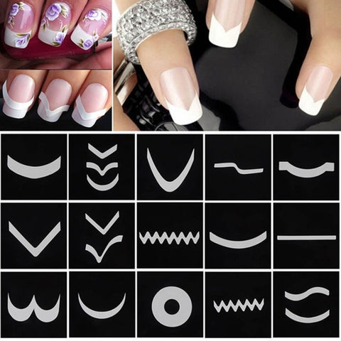 24 styles sheet diy stickers french nail art tips tape