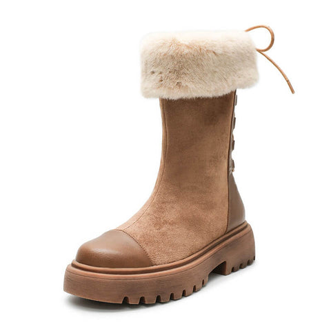 wide calf fur boots