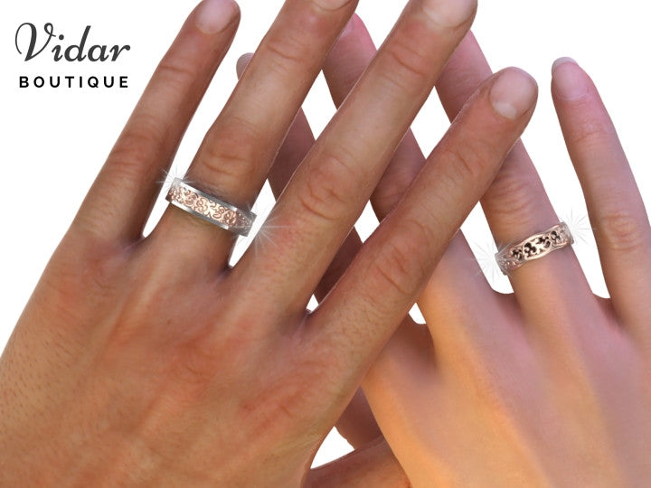 His And Hers Unique Matching Wedding Rings Vidar Boutique Vidar