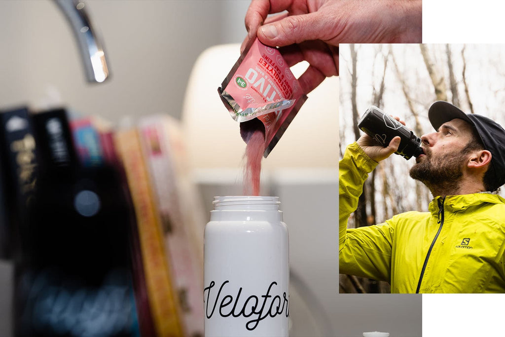 Man drinking electrolyte powder