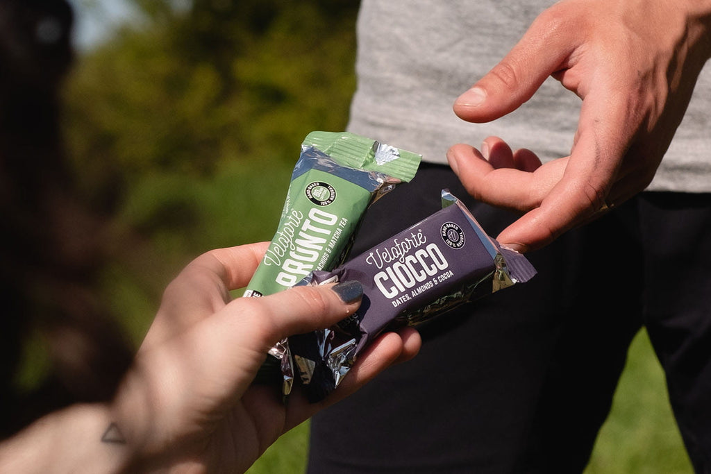 Man getting energy bars for rugby nutrition