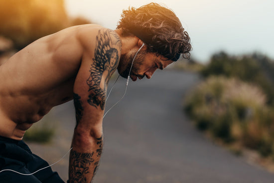 A man resting during an endurance session