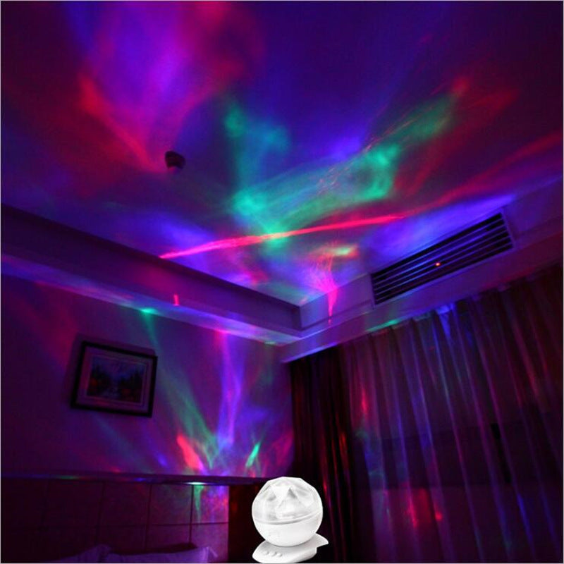 Rotation Sleep Soothing Color Changing Aurora Night Light Projector With Build In Speaker Relaxing Light Show Mood Light For Baby Nursery Adults