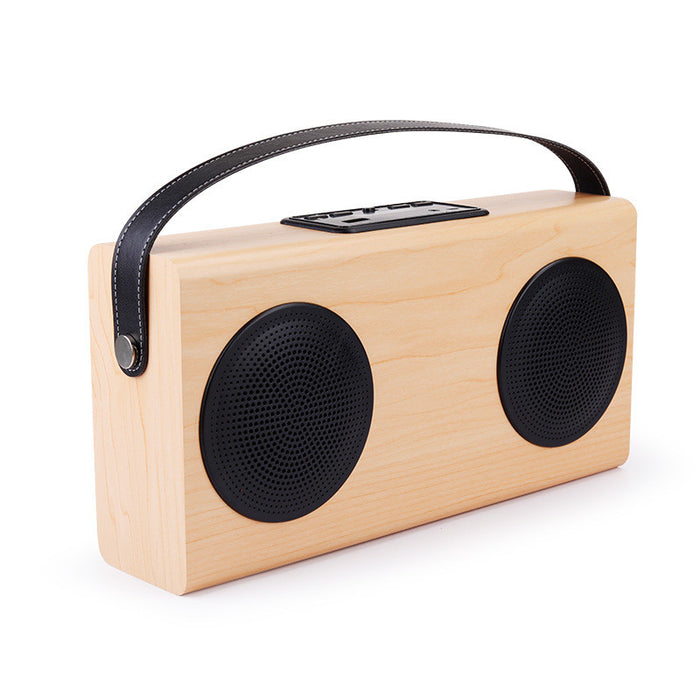 Portable Bluetooth Speaker Wood Grain Wireless Home Bookshelf