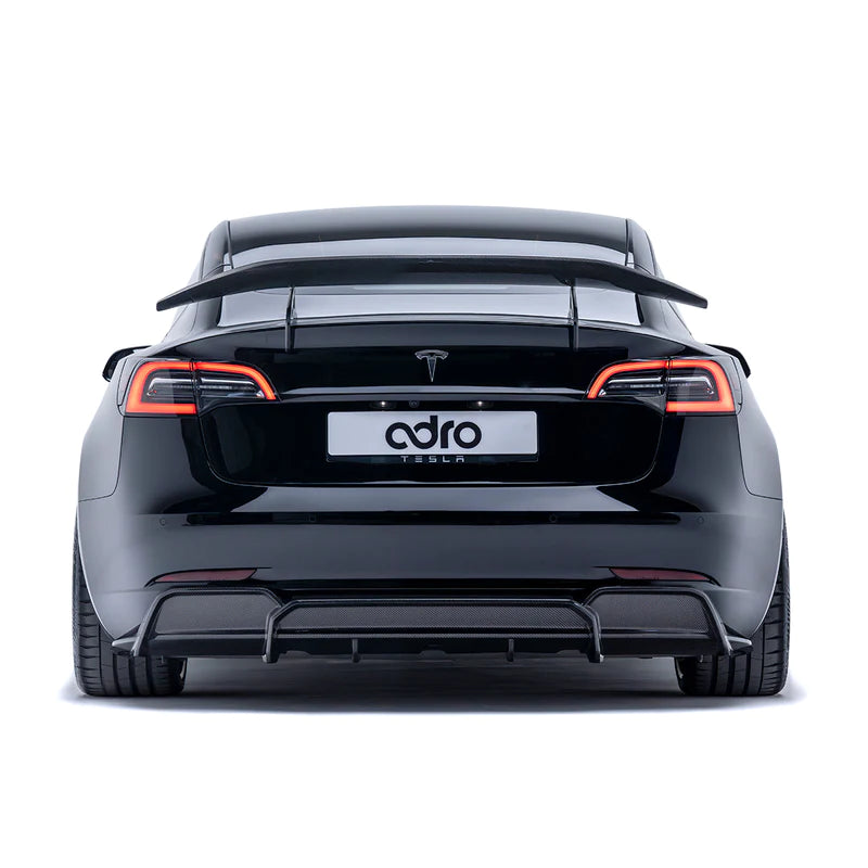 Tesla Model 3 Pre-Preg Carbon Fibre AT-S Swan Neck Rear Wing by Adro  (2017+)