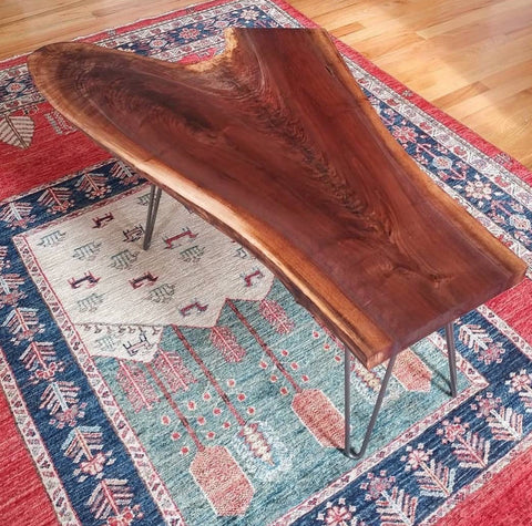 Y shape live edge wood coffee table