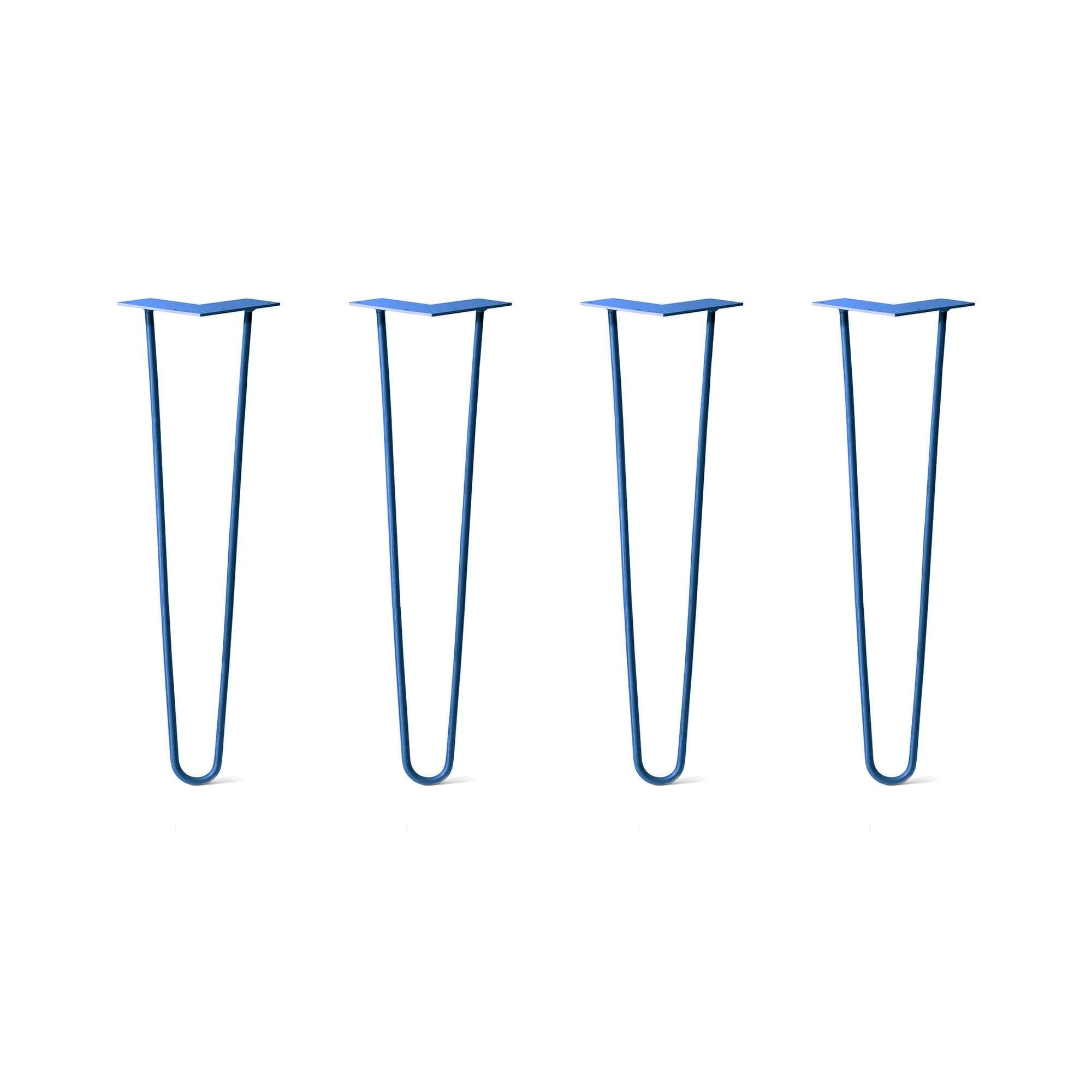 Hairpin Legs Set of 4, 2Rod Design Blue Powder Coated Finish DIY