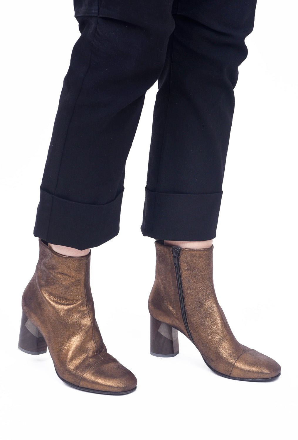 bronze metallic boots