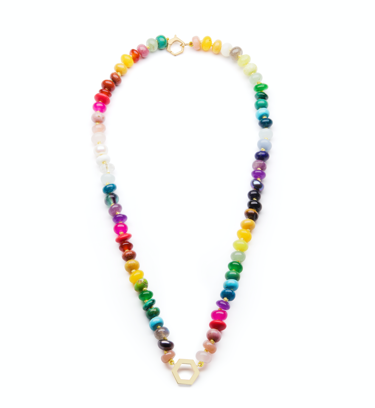 Rainbow Bead Foundation Necklace - 22"