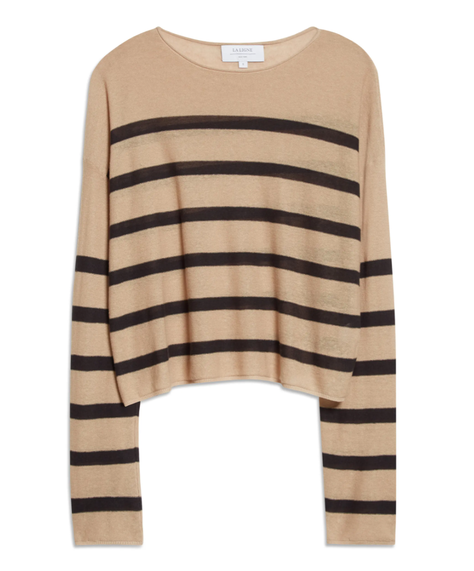 Reverse Jersey Boatneck Sweater