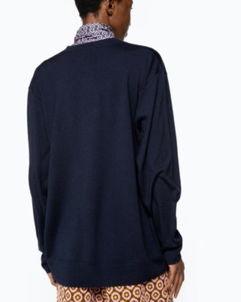 Tayson V-Neck Sweater - Navy