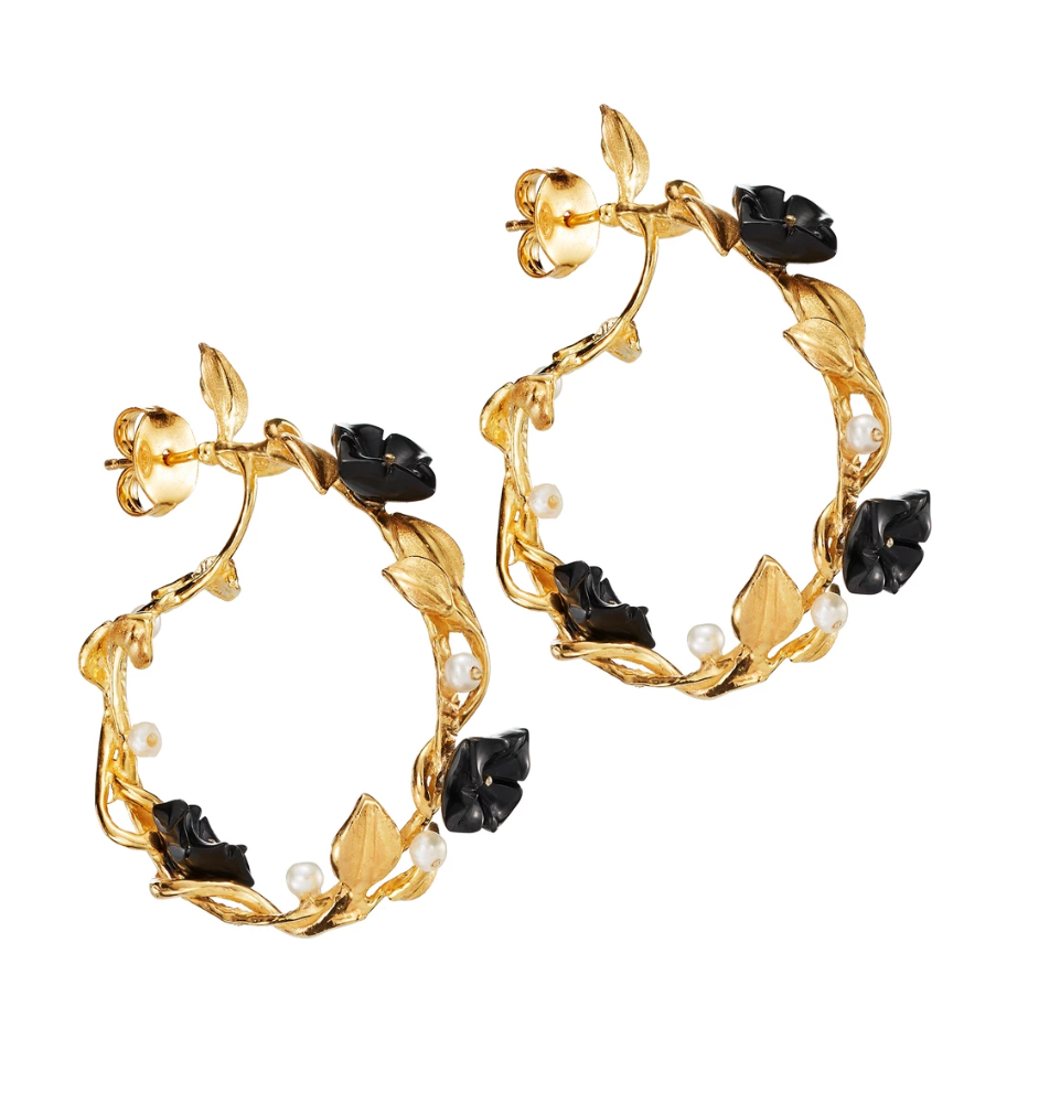 Black Mini Hoop Earrings