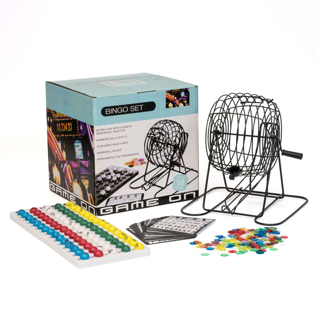 Large Metal Party Bingo Cage Set