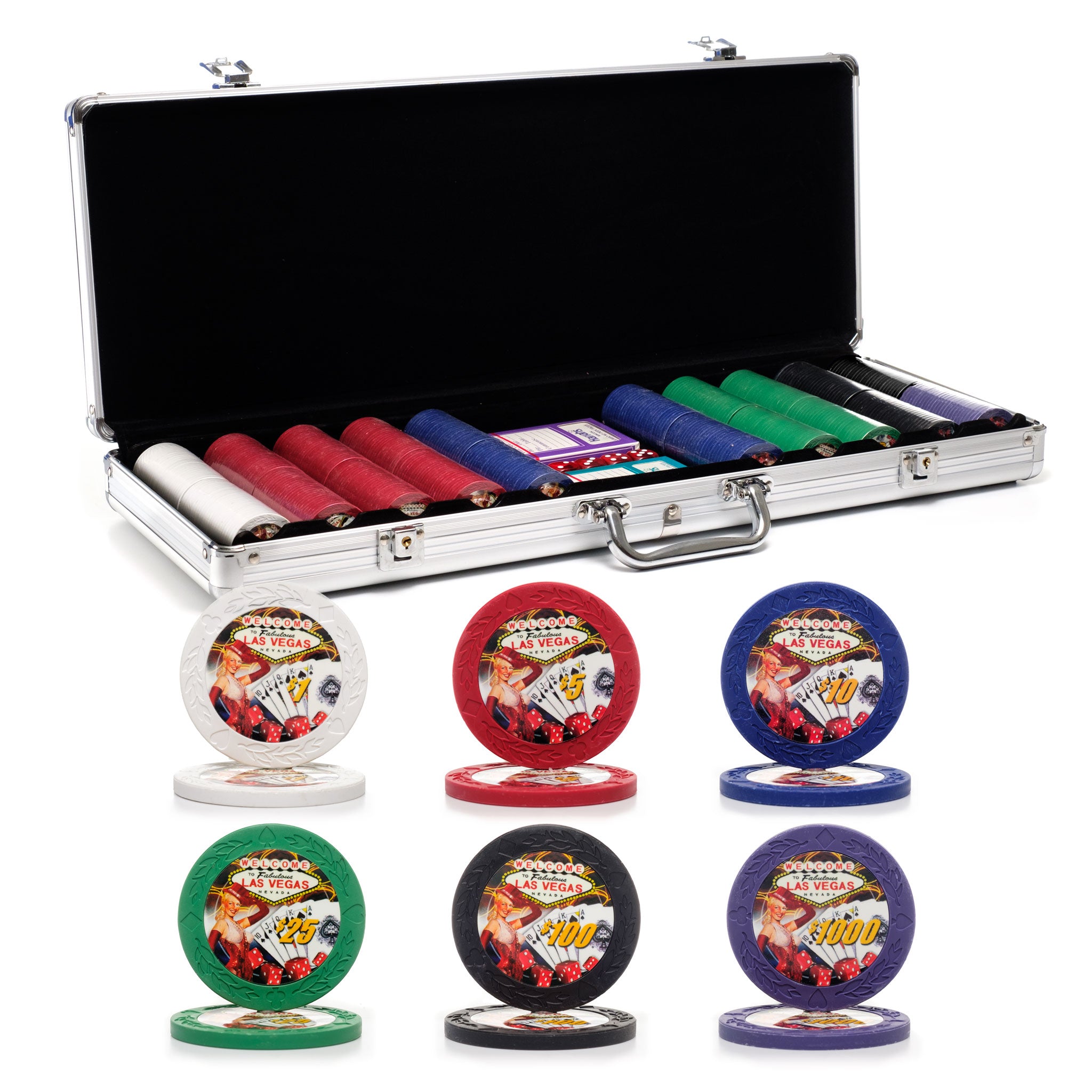 500 piece 13.5g poker chip set