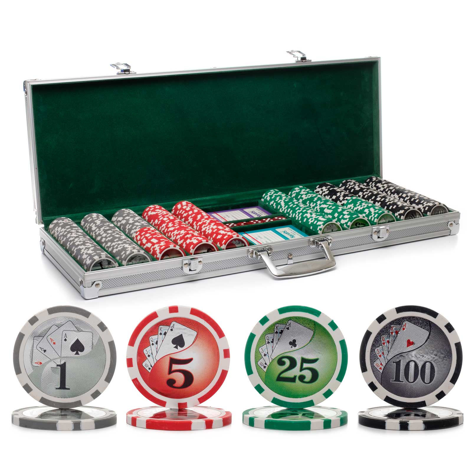 poker chip set up