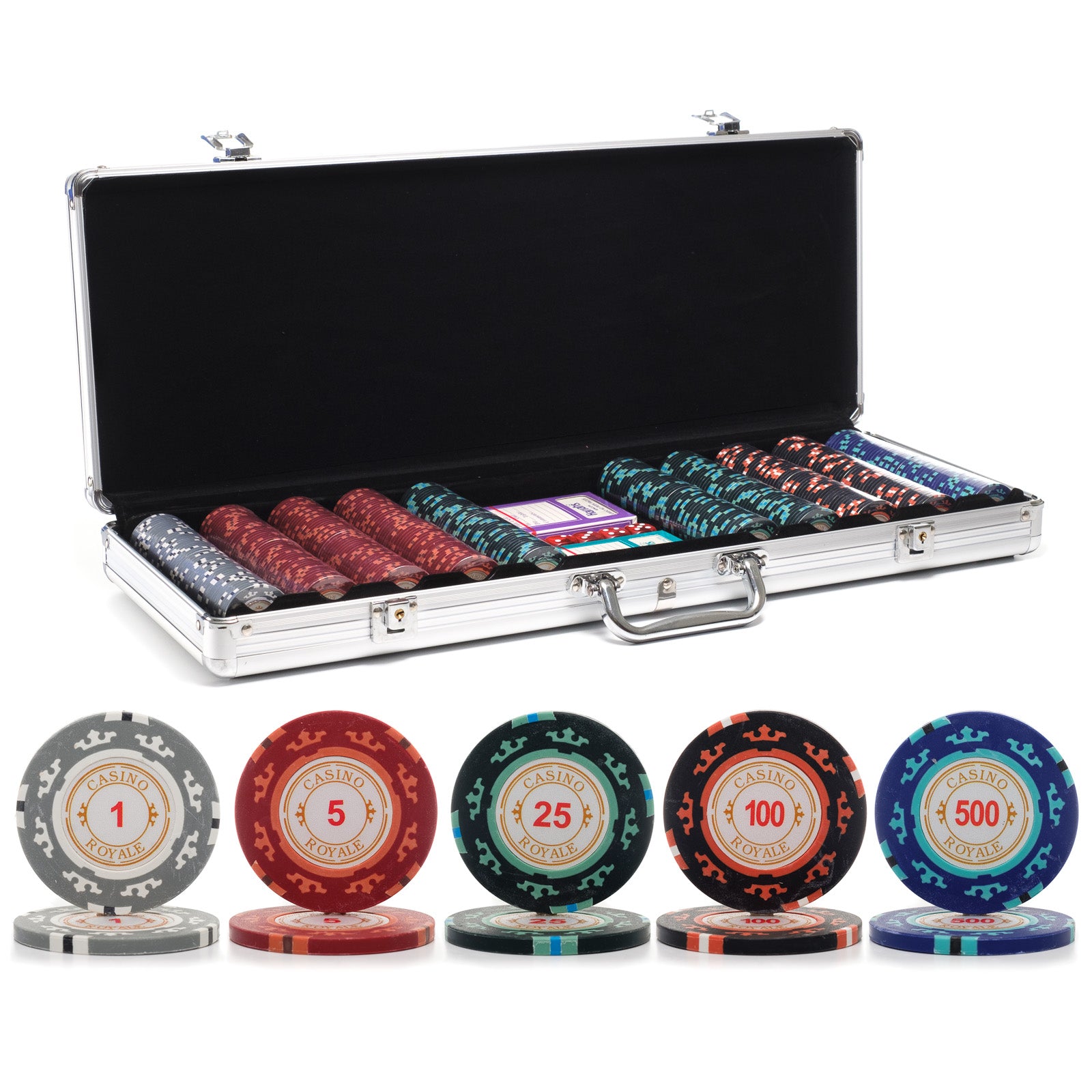 pc. 14g Poker Chip Set with Aluminum Case | Casino Supply