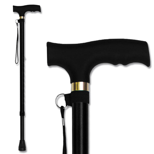 BLACK PALM GRIP STRAIGHT ADJUSTABLE CANE