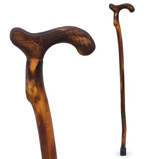 RMS - Natural Wood Walking Stick (Grooved Handle, 48 Inch) — My RMS Store