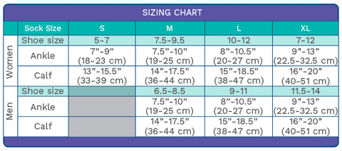 Sock Size To Shoe Size Chart