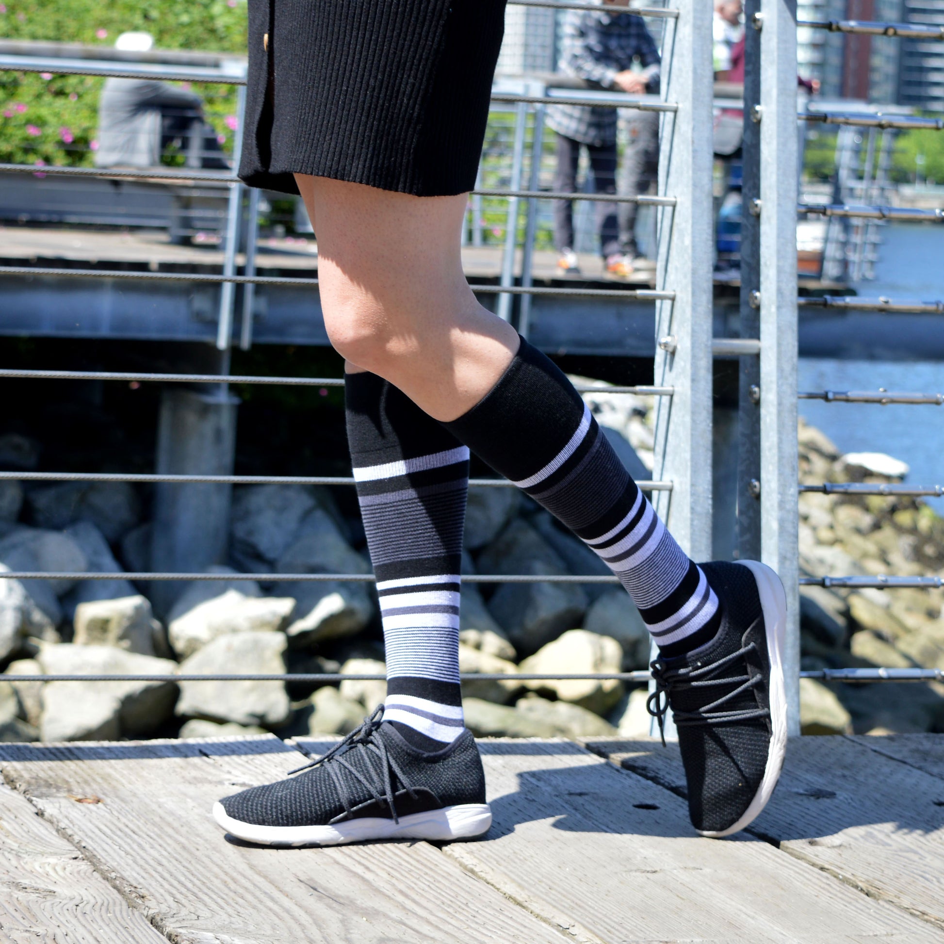 Stripe Black/Grey Socks – Segal's