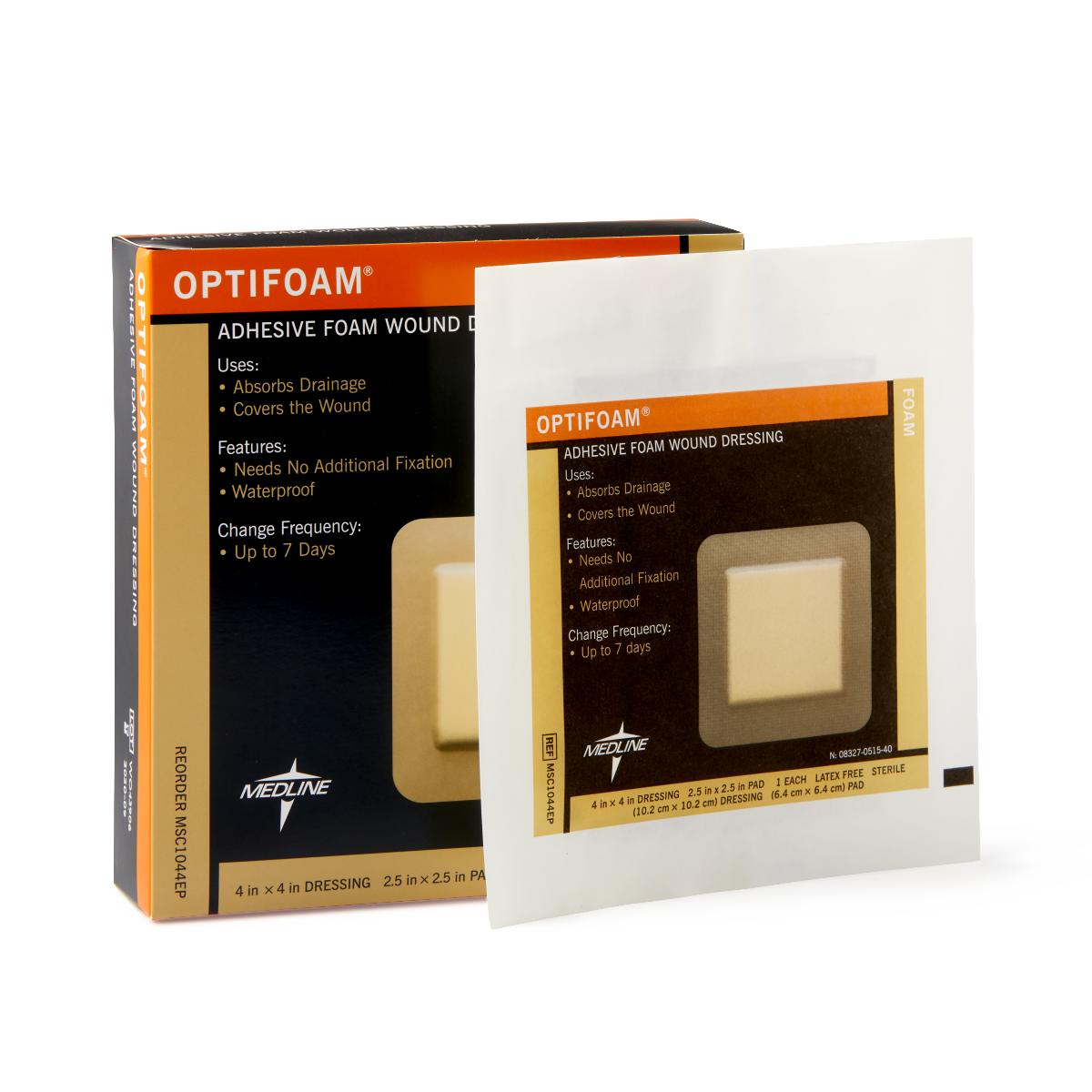 Optifoam 4x4 Adhesive Foam Wound Dressing, 10/bx MSC1044EPZ