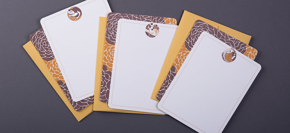 Art Nouveau flat note cards