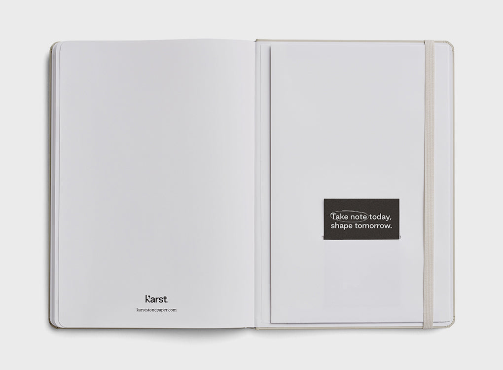blank inside pages of karst stone paper notebook