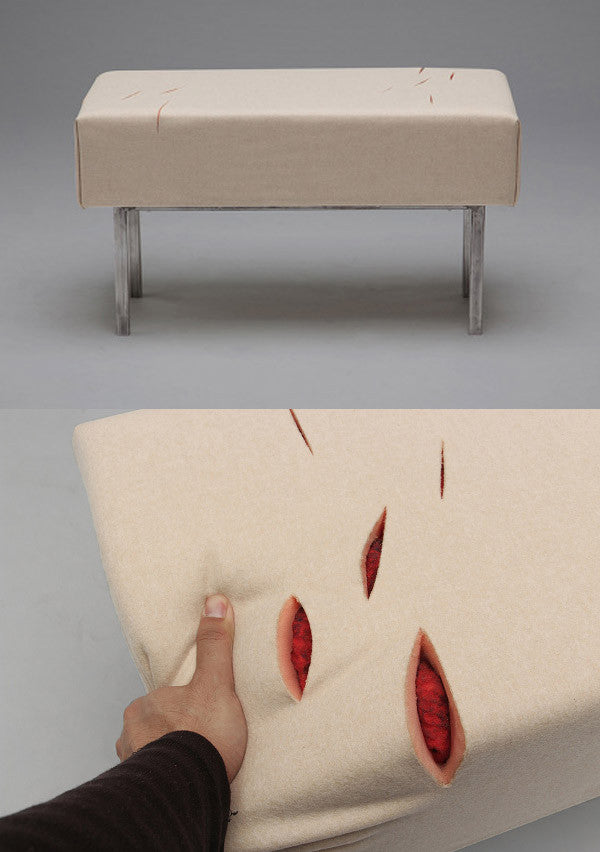 Wounded injured stool design by Denny Priyatna