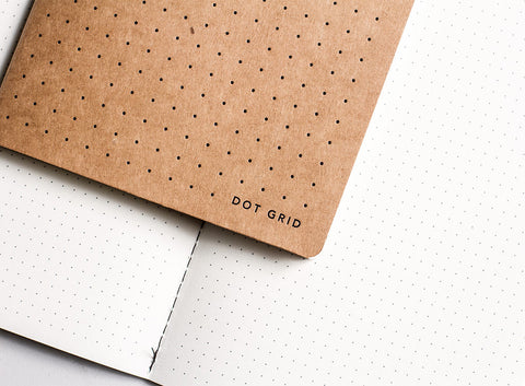 MiGoals dot grid notebook cover and inside pages