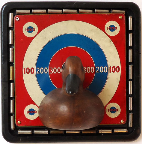 Duck Shot, found object assemblage sculpture by Cerulean Arts Collective member Kathleen McSherry.