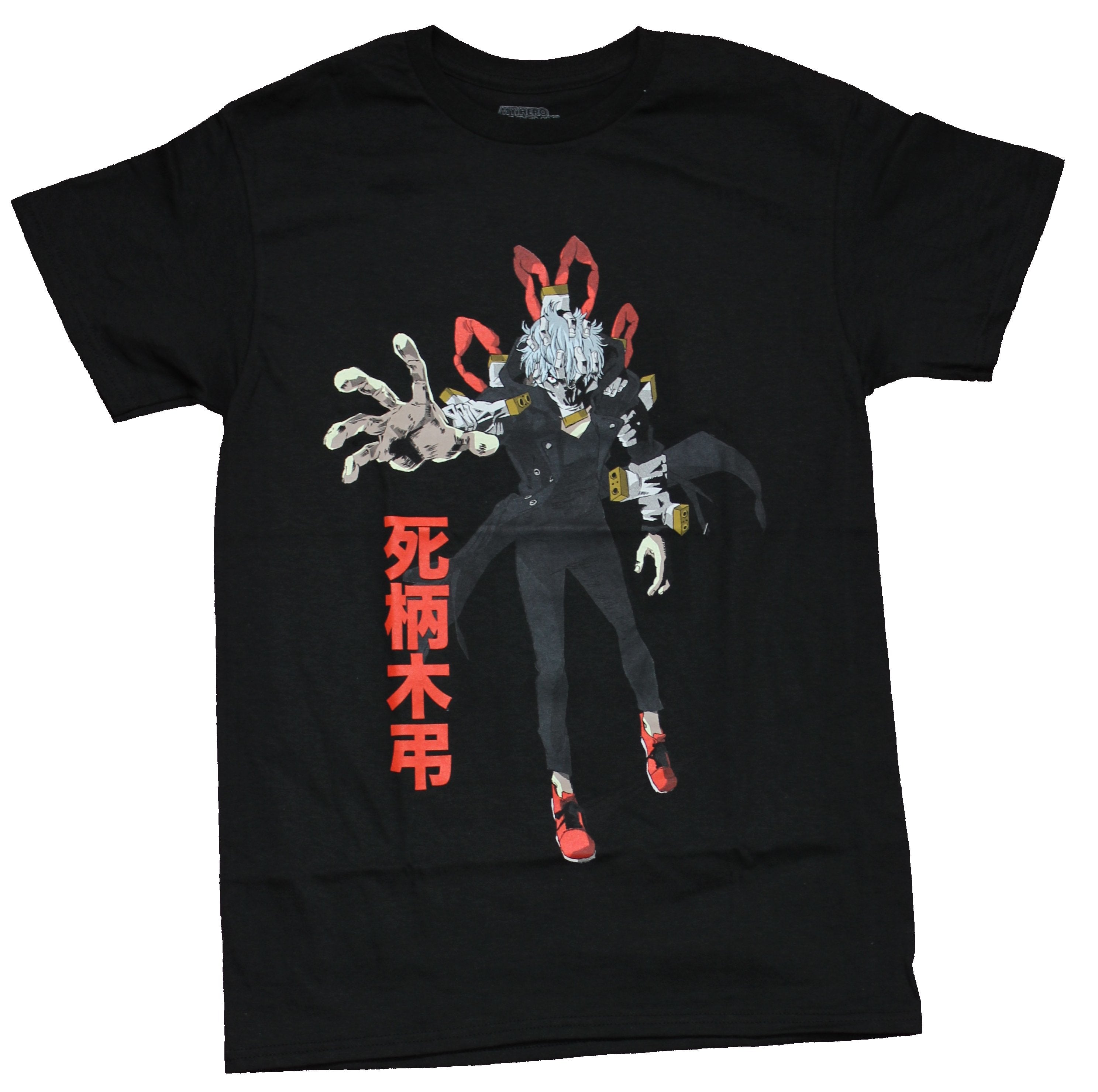 My Hero Academia Mens T-Shirt - Tomura Shigaraki Posed Next To Kanji