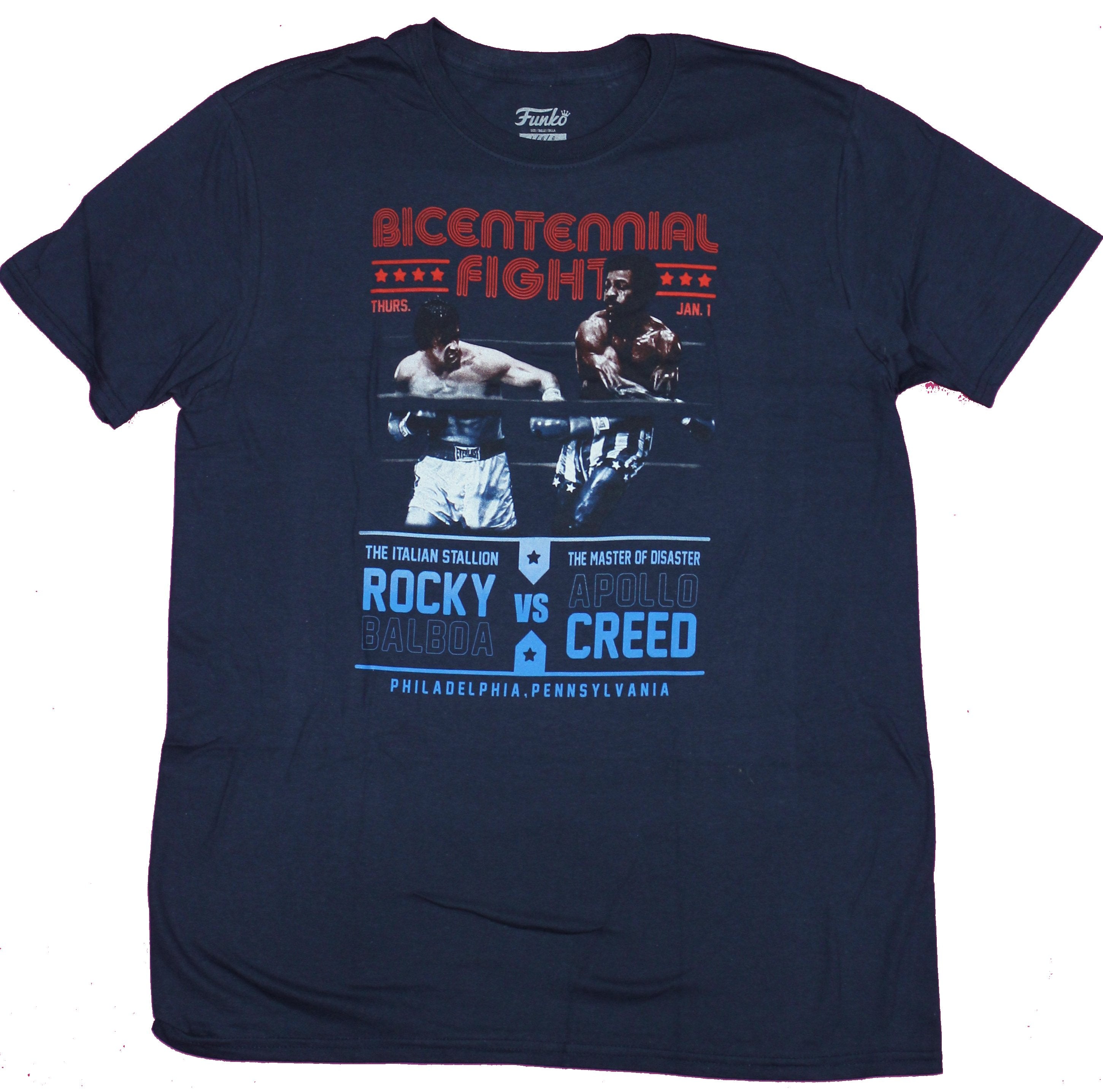 Rocky Mens T-Shirt- Bicentennial Fight Rocky Vs Apollo creed Poster Im