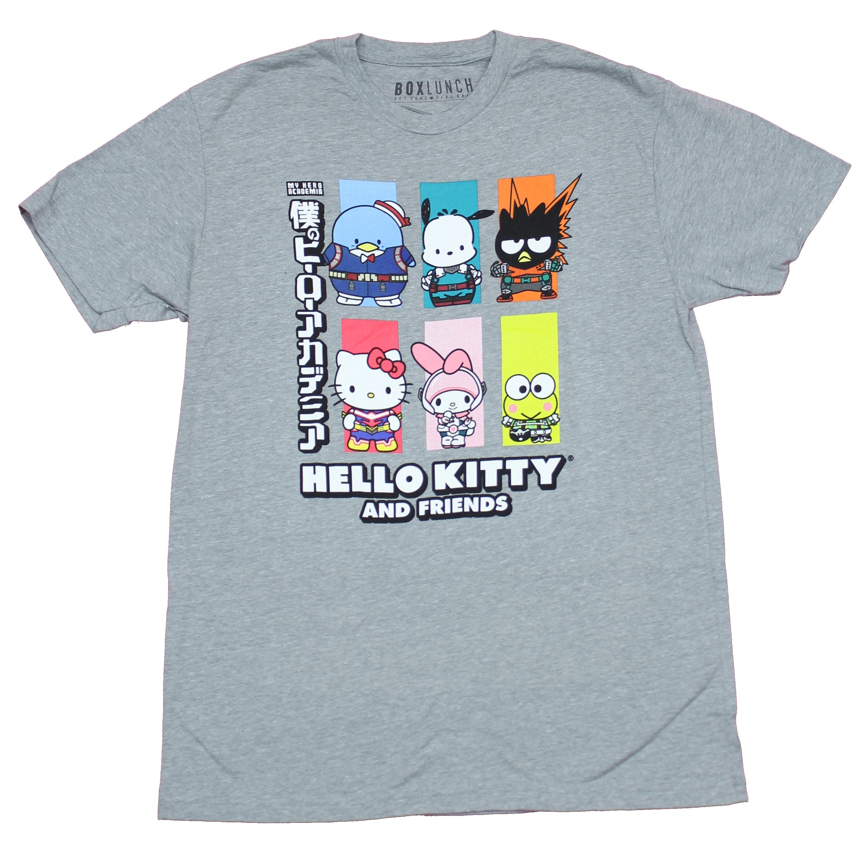 My Hero Academia Sanrio Mens Sleeve T-Shirt - Hello Kitty mash Up