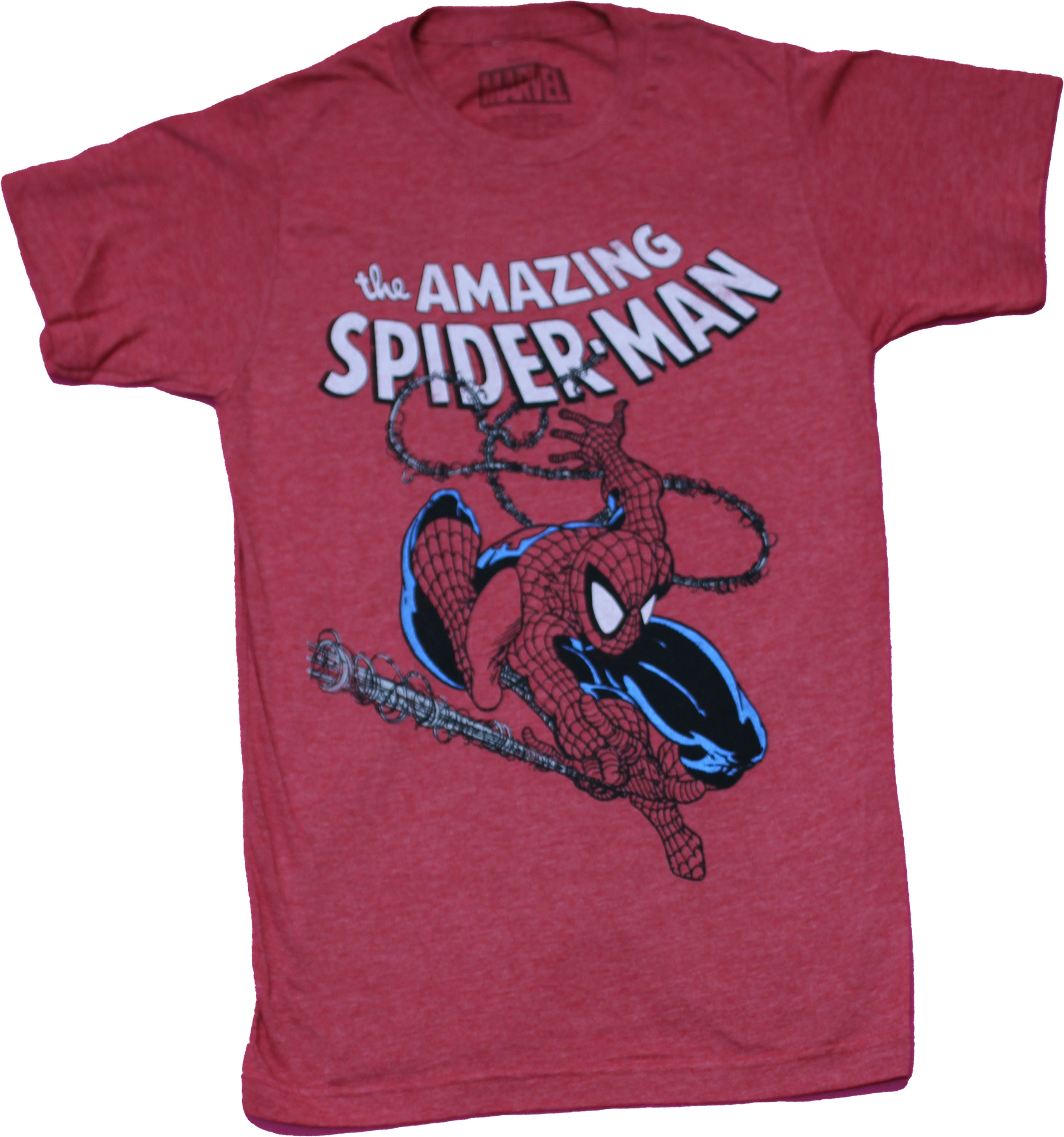 Spider-man Mens T-Shirt - Amazing Spiderman McFarlane Swinging In