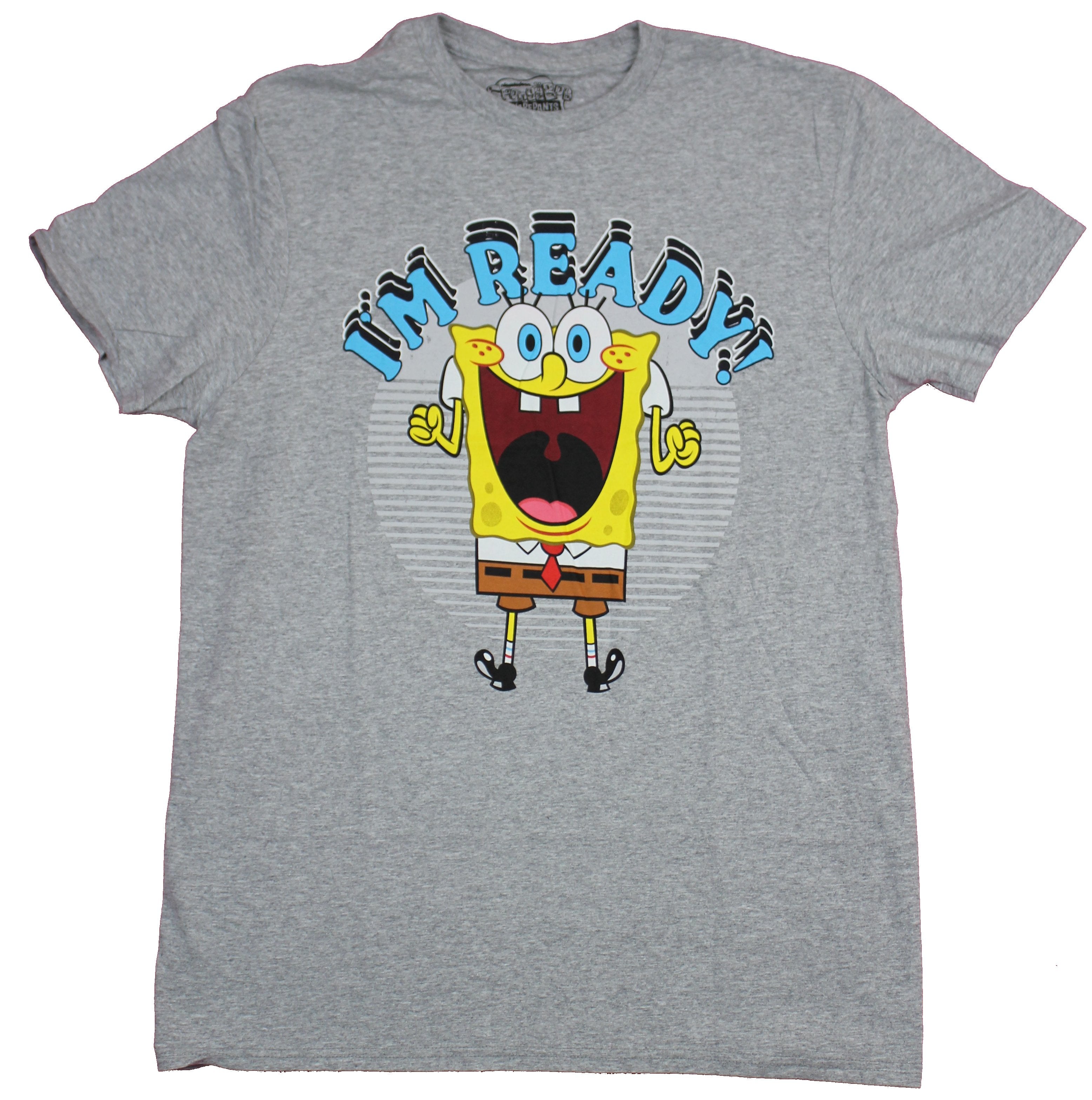 SpongeBob SquarePants Mens T-Shirt - I'm Ready Super Excited SpongeBob