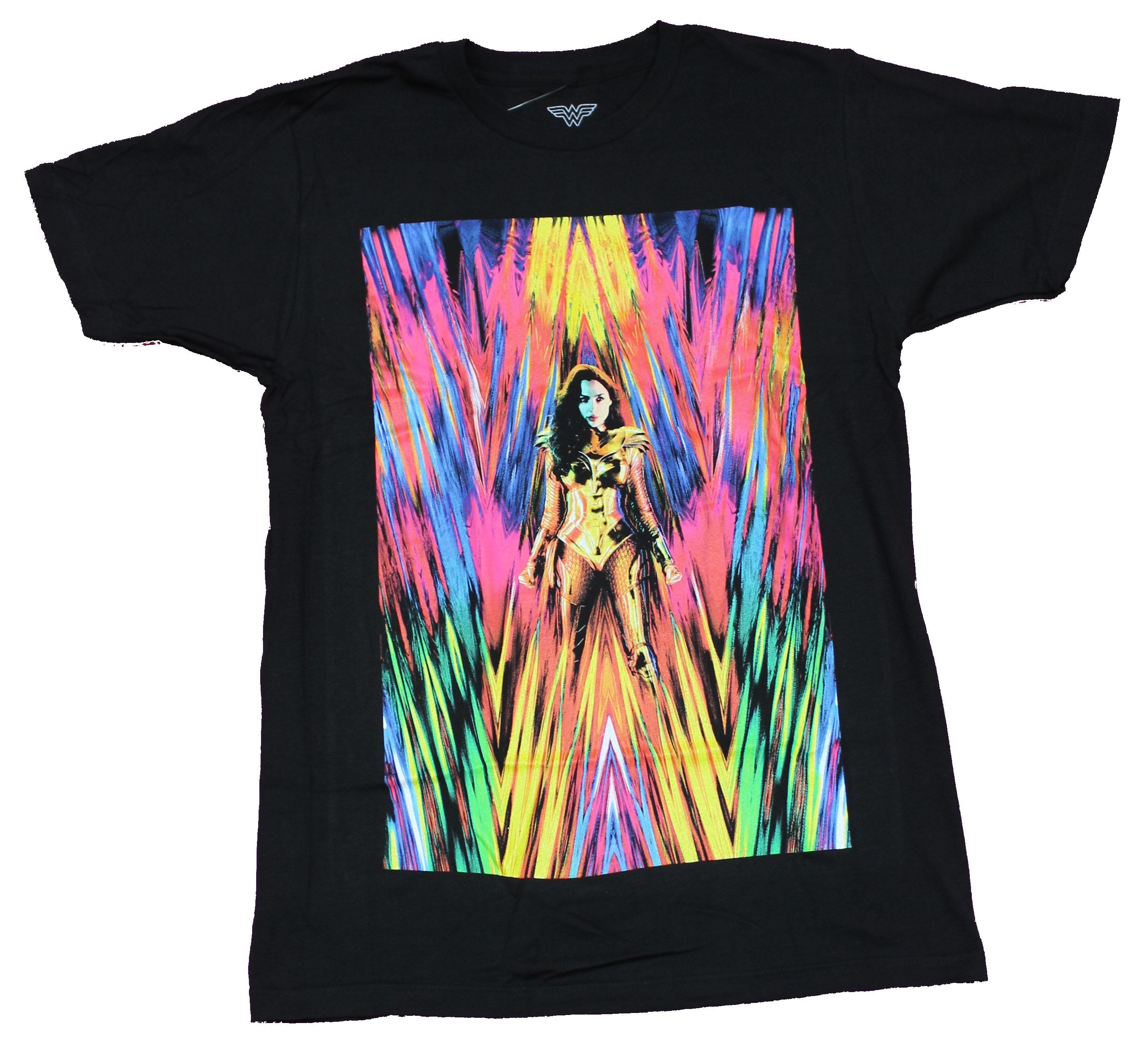 Wonder Woman Mens T-Shirt - Golden Outfit Neon Colors Allover