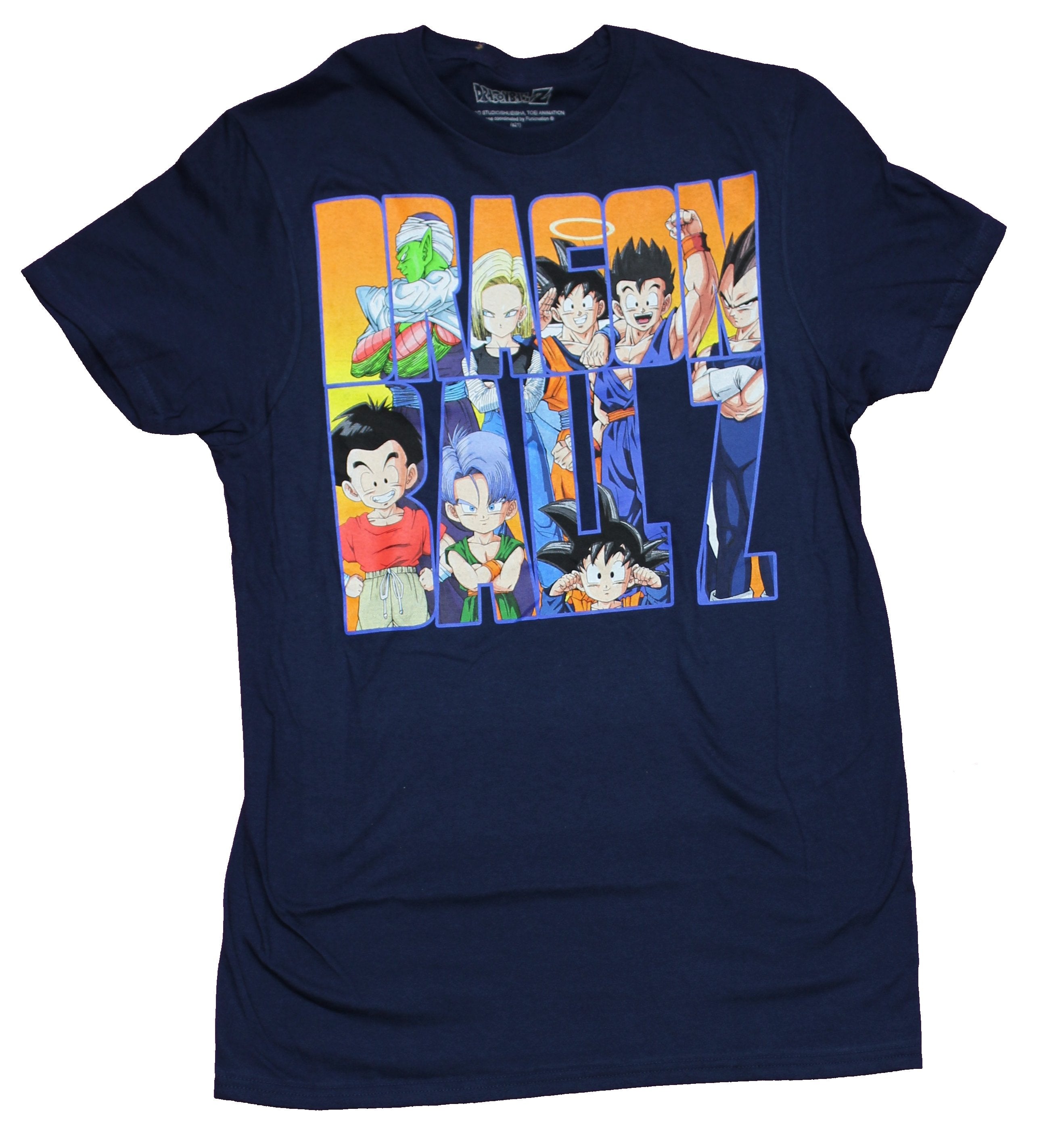 Dragon Ball Z Mens T-Shirt - Characters in Dragon Ball Letters