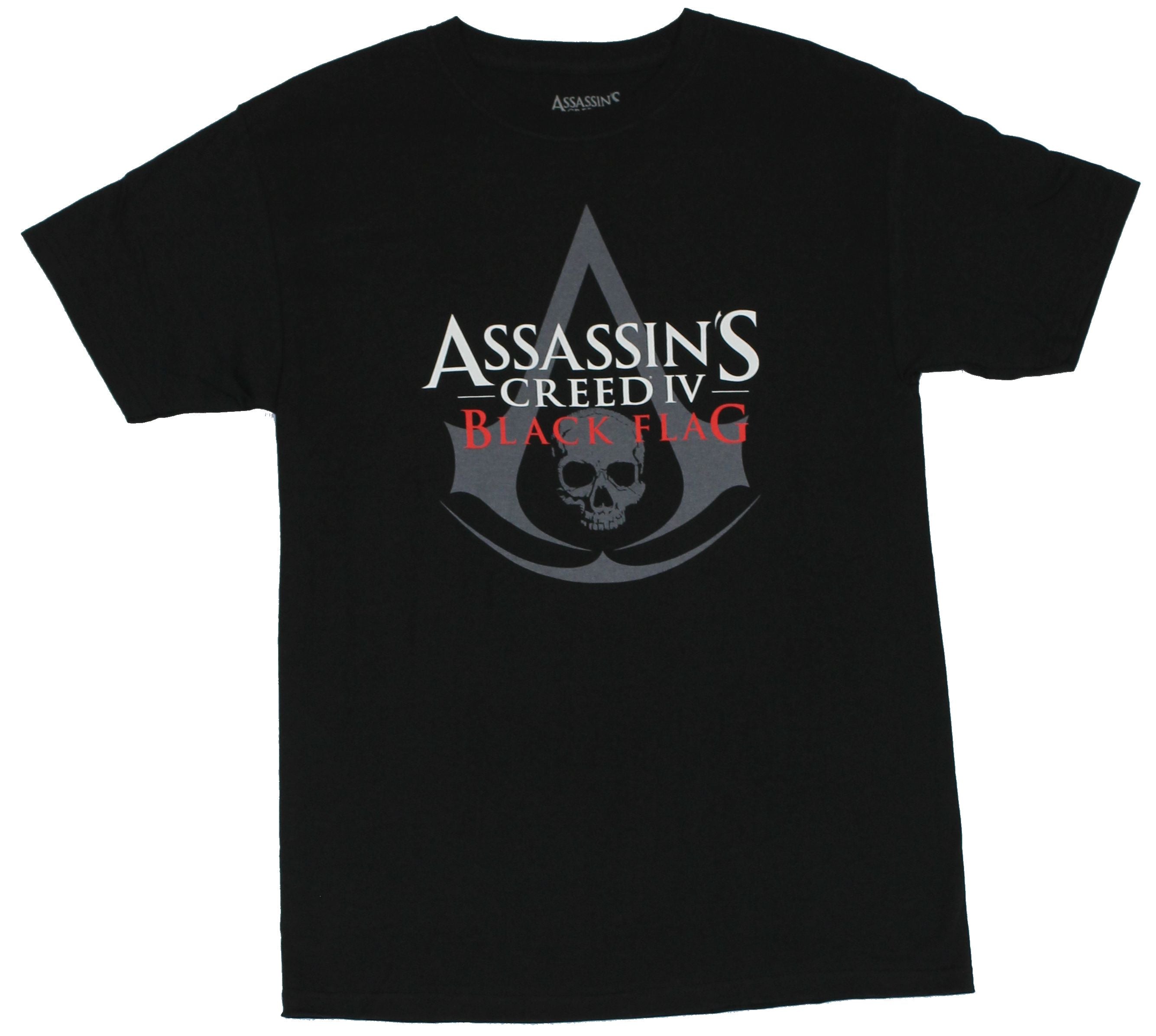 Assassin's Creed IV Mens T-Shirt - Black Flag Simple Gray Logo Under W