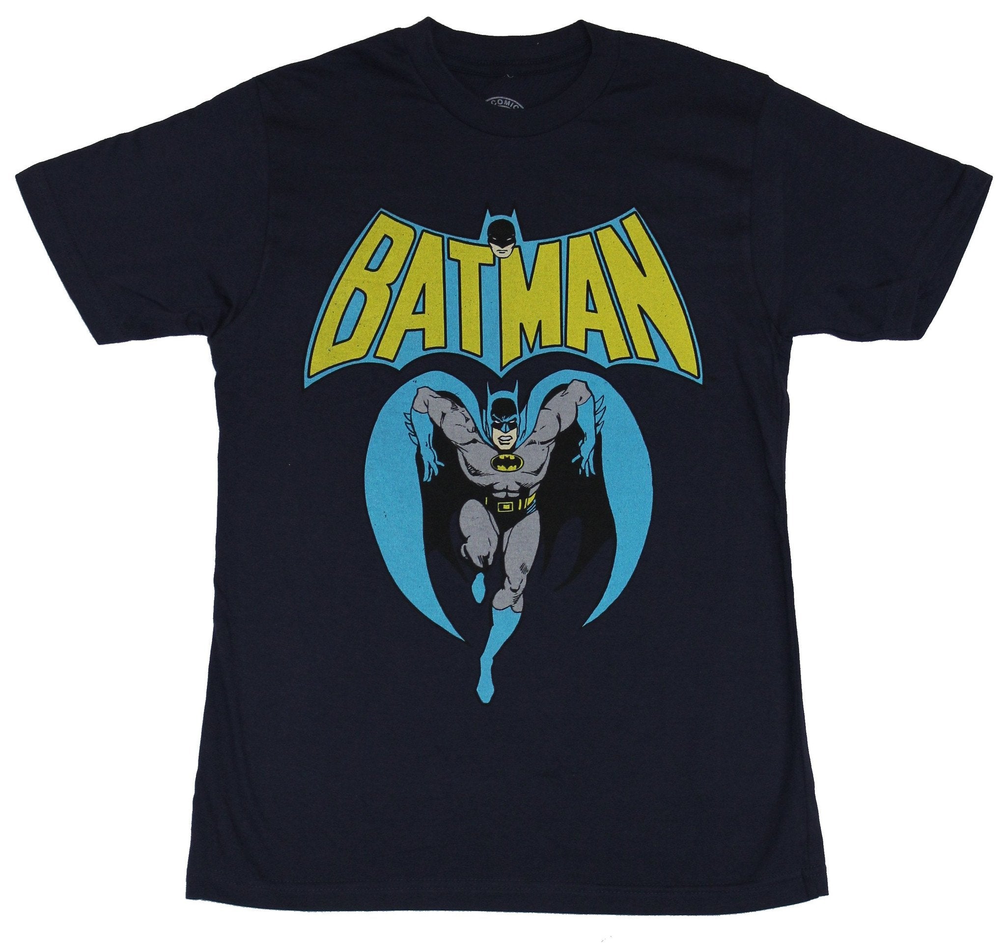 Batman (DC Comics) Mens T-Shirt - Running Rush Bats Under Old School L